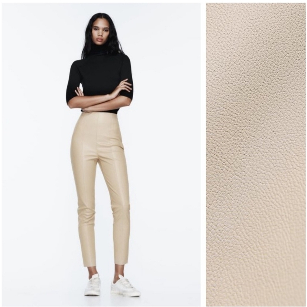 Zara hi rise vegan leather leggings